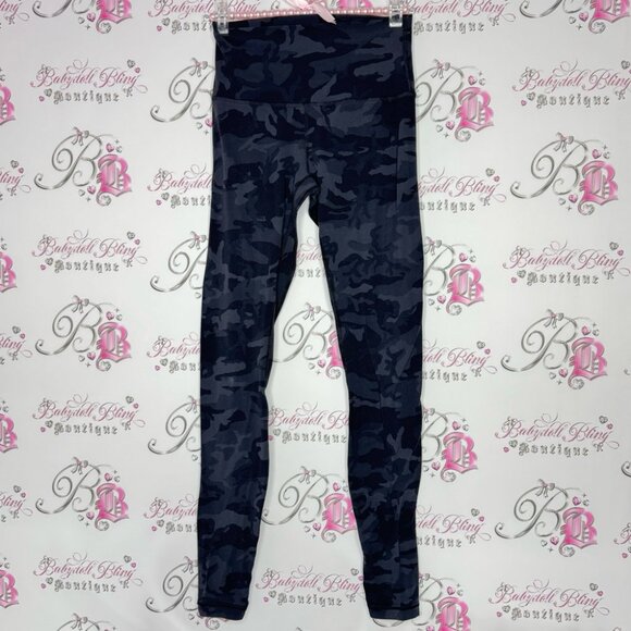 Lululemon leggings camouflage camo dark grey black soft buttery stretchy comfy - Picture 1 of 9